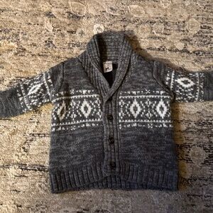 Carter's Gray and White Patterned Men's Cardigan